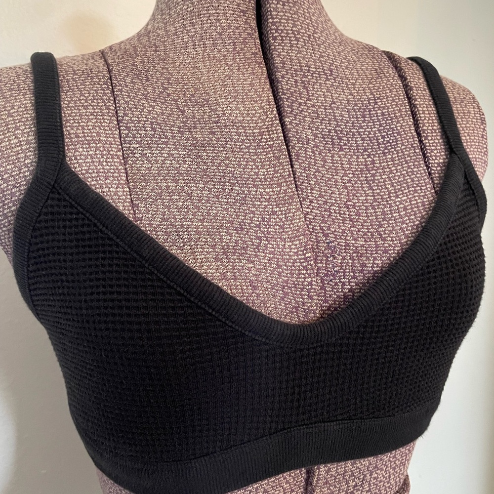 NEGATIVE Waffle Knit Lounge Bralette in Black - Picture 6 of 10